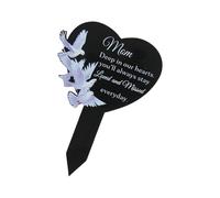 Cnrfeoap Targhe commemorative per cimitero, a forma di cuore, ricordo, in acrilico, decorazione per la famiglia, resistente alle intemperie, per commemorare la tomba della famiglia, decorazione da