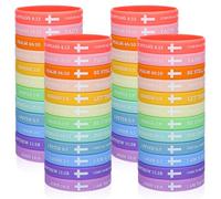 CNSJ 60 braccialetti religiosi in gomma con versi biblici, braccialetti religiosi in silicone, con croce scrittura, ispirazione, braccialetti cristiani, per feste, chiesa, uomini e donne