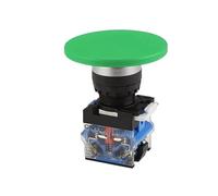 CNTD Momentary Big 60mm Mushroom Cap Push Button Switch Self Reset No Lock Round 1NO1NC Silver Button 22mm LA38-11M/60 CZAOINCU(Green,Self locking type)
