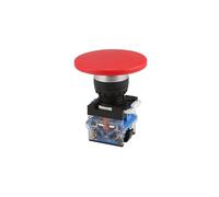CNTD Momentary Big 60mm Mushroom Cap Push Button Switch Self Reset No Lock Round 1NO1NC Silver Button 22mm LA38-11M/60 MQXFCZUX(Rot,Self locking type)