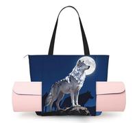 CNTDBU Alpha Wolf Leader - Borsa da yoga da donna, grande borsa da palestra con supporto per tappetino da yoga, borsa a tracolla leggera per allenamento, viaggi, spiaggia