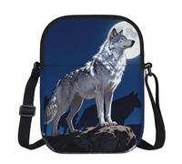 CNTDBU Alpha Wolf Leader - Piccola borsa a tracolla leggera con cerniera, da donna, impermeabile, casual, da viaggio