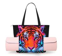 CNTDBU Animal Head Pictures - Borsa da yoga da donna, grande borsa da palestra con supporto per tappetino da yoga, borsa a tracolla leggera per allenamento, viaggi, spiaggia