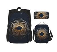CNTDBU Art Deco Sunburst - Set 3 in 1 borsa da viaggio per pendolari, borsa termica per il pranzo da lavoro con custodia per laptop