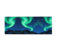 CNTDBU Aurora and Mountains - Tappetino da scrivania extra large, 30 x 80 cm, antiscivolo, con bordo cucito, tappetino impermeabile per tastiera per ufficio