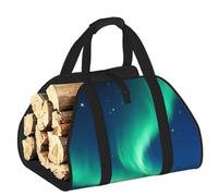 CNTDBU Aurora Night Sky - Borsa porta legna da ardere, in tela resistente, impermeabile, con manici imbottiti