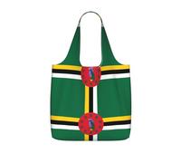 CNTDBU Bandiera del Commonwealth della Dominica Borsa per la spesa ripiegabile leggera e riutilizzabile per generi alimentari, zaino da viaggio da 25 litri con coulisse per lavoro palestra