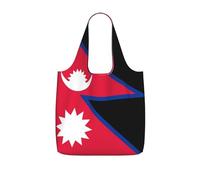 CNTDBU Bandiera del Nepal Borsa per la spesa, leggera, riutilizzabile, pieghevole, per generi alimentari, zaino da viaggio con coulisse, per lavoro e palestra