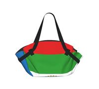 CNTDBU Bandiera della Guinea Equatoriale 2 in 1 Coperta da picnic pieghevole impermeabile tappetino rotondo per spiaggia parco, borsa da campeggio portatile con tasche portaoggetti per avventure