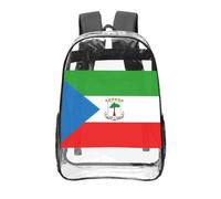 CNTDBU Bandiera della Guinea Equatoriale Zaino Trasparente 16 Pollici PVC Stadio Approvato Borsa, Stampa su tutta la superficie Personalizzata Tasca Frontale, Leggero Zaino da Viaggio Unisex