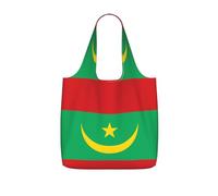 CNTDBU Bandiera della Mauritania, borsa per la spesa pieghevole, leggera, riutilizzabile, per generi alimentari, zaino da viaggio con coulisse, per lavoro e palestra