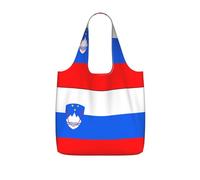 CNTDBU Bandiera della Slovenia Borsa per la spesa ripiegabile leggera e riutilizzabile per generi alimentari, zaino da viaggio da 25 litri con coulisse per lavoro palestra