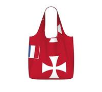 CNTDBU Bandiera delle Isole Wallis e Futuna, borsa per la spesa pieghevole, leggera, riutilizzabile, per generi alimentari, zaino da viaggio con coulisse, per lavoro e palestra