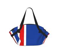CNTDBU Bandiera dell'Islanda 2 in 1 coperta da picnic pieghevole impermeabile tappetino rotondo per spiaggia parco, borsa da campeggio portatile con tasche portaoggetti per avventure all'aperto