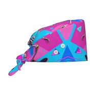 CNTDBU Bel cappello da lavoro scheletro con bottoni, morbido cappello da chef per pulizia cucina, cappello regolabile per maschera spa salone di bellezza, cappello unisex con fascia per il sudore nero