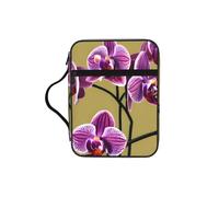 CNTDBU Bella borsa per studio biblico orchidee con manici, organizer resistente all'acqua per viaggi in chiesa, portapenne, tasca per tablet, diario