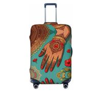 CNTDBU Bella copertura elastica per valigia, con stampa henné, protezione per bagagli da viaggio, resistente ai graffi, adatta alla maggior parte delle valigie, Nero , L, boemo