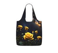 CNTDBU Bella rosa gialla ripiegabile borsa per la spesa, leggera, riutilizzabile, borsa per la spesa, zaino da viaggio con coulisse per lavoro palestra