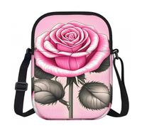 CNTDBU Bella rosa rosa piccola borsa a tracolla borsa a tracolla leggera con zip per le donne, borsa a tracolla casual impermeabile per portafoglio da viaggio per telefono