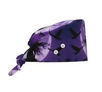 CNTDBU Bellissimo cappello da strega con bottoni, morbido cappello da chef per la pulizia della cucina, cappello regolabile per maschera per spa salone di bellezza, cappello unisex con fascia per il