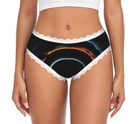 CNTDBU Bikini da donna misterioso cosmico con buchi neri in pizzo nero, mutandine morbide elasticizzate a vita bassa, slip hipster traspiranti senza cuciture per l'uso quotidiano, bianco, XL