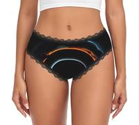 CNTDBU Bikini da donna misterioso cosmico con buchi neri in pizzo nero, mutandine morbide elasticizzate a vita bassa, slip hipster traspiranti senza cuciture per l'uso quotidiano, Nero , M
