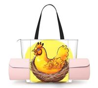 CNTDBU Bird's Nest Golden Chicken - Borsa da yoga da donna, grande borsa da palestra con supporto per tappetino da yoga, borsa a tracolla leggera per allenamento, viaggi, spiaggia