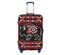 CNTDBU Bison Totem Art - Copertura elastica per valigie, protezione per bagagli da viaggio, resistente ai graffi, adatta alla maggior parte delle valigie, Nero , S, boemo