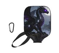 CNTDBU Black Dragon Pattern Pickleball Paddle Cover-Neoprene Paddle Case con Mesh Pocket, Moschettone per Borsa da Palestra