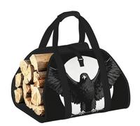 CNTDBU Black Eagle Wings - Borsa porta legna da ardere, in tela resistente, impermeabile, con manici imbottiti