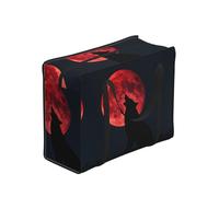 CNTDBU Blood Moon Wolf - Borsa per la spesa, impermeabile, riutilizzabile, con cerniera, pieghevole, per viaggi e picnic
