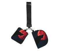 CNTDBU Blood Moon Wolf - Portafoglio da polso da donna, con portachiavi, per chiavi, carte, confezione da 2 tasche con cerniera, per corsa, palestra, viaggi, sport all'aria aperta