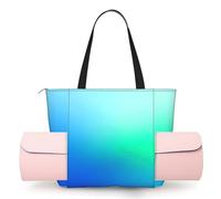 CNTDBU Blue Green Fade - Borsa da yoga da donna, grande borsa da palestra con supporto per tappetino da yoga, borsa a tracolla leggera per allenamento, viaggi, spiaggia
