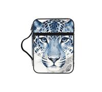 CNTDBU Blue Leopard Print Pattern Bibbia Study Tote Bag con manici, resistente all'acqua, organizer per viaggi in chiesa, portapenne, tasca per tablet, diario