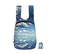 CNTDBU Blue Sky and White Clouds - Zaino pieghevole da 16 l, leggero, da viaggio, impermeabile, con cerniera, per uomo e donna