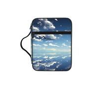 CNTDBU Blue Sky e White Clouds Bibbia Study Tote Bag con manici, organizer resistente all'acqua per viaggi in chiesa, portapenne, tablet tasca diario custodia