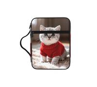 CNTDBU Borsa a secchiello con grazioso gatto a pelo corto con manici - organizer impermeabile per viaggi in chiesa, portapenne, tablet, diario