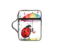 CNTDBU Borsa a secchiello con manici e ombrello di coccinella, impermeabile, per viaggi in chiesa, portapenne, tablet, diario