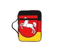 CNTDBU Borsa a tracolla con manici e bandiera della Bassa Sassonia, organizer impermeabile per viaggi in chiesa, portapenne, tablet, diario