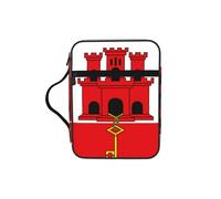 CNTDBU Borsa a tracolla con manici e scritta "Flag of Gibraltar", organizer impermeabile per viaggi in chiesa, portapenne, tablet, diario