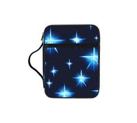 CNTDBU Borsa a tracolla con manici per studiare la Bibbia con stelle blu, organizer impermeabile per viaggi in chiesa, portapenne, tablet, diario