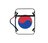 CNTDBU Borsa a tracolla con manici per studio biblico con bandiera della Repubblica di Corea, organizer impermeabile per viaggi in chiesa, portapenne, tasca per tablet