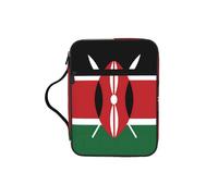CNTDBU Borsa a tracolla con manici per studio della Bibbia, bandiera del Kenya, organizer impermeabile per viaggi in chiesa, portapenne, tasca per tablet