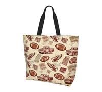 CNTDBU Borsa a tracolla grande americana retrò da donna, leggera, impermeabile, borsa per la spesa, riutilizzabile, con tasca interna, per lavoro e viaggi