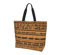 CNTDBU Borsa a tracolla grande con affreschi egiziani da donna, leggera e impermeabile, borsa per la spesa riutilizzabile, con tasca interna, per lavoro e viaggi