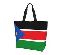 CNTDBU Borsa a tracolla grande con bandiera del Sud Sudan da donna, leggera, impermeabile, borsa per la spesa, riutilizzabile, con tasca interna, per lavoro e viaggi