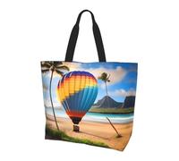 CNTDBU Borsa a tracolla grande con mongolfiera Hawaii da donna, leggera e impermeabile, borsa per la spesa riutilizzabile, con tasca interna, per lavoro e viaggi