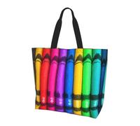 CNTDBU Borsa a tracolla grande con pastelli colorati, borsa per la spesa leggera e impermeabile, borsa per la spesa riutilizzabile con tasca interna per lavoro e viaggi