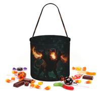 CNTDBU Borsa a tre teste per Halloween con cane e borsa rotonda per feste | Tessuto twill leggero riutilizzabile contiene bomboniere essenziali per uso festa