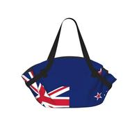 CNTDBU Borsa da picnic 2 in 1 con bandiera della Nuova Zelanda, pieghevole, impermeabile, tappetino rotondo per spiaggia, parco, borsa da campeggio portatile con tasche portaoggetti per avventure